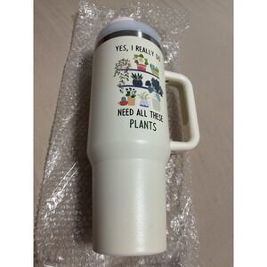 40oz Insulated Stainless Steel Tumbler – Plant Lover Travel Mug with Lid